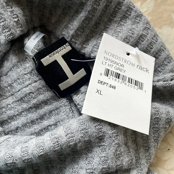 H BY BORDEAUX top Gray Waffle Knit Long Dolman Sleeve Pullover Knit - Picture 5 of 6